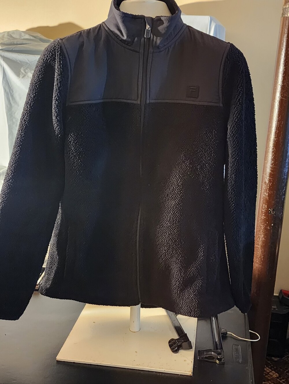 Fila Men's Black Lightweight Sherpa Zip Jacket